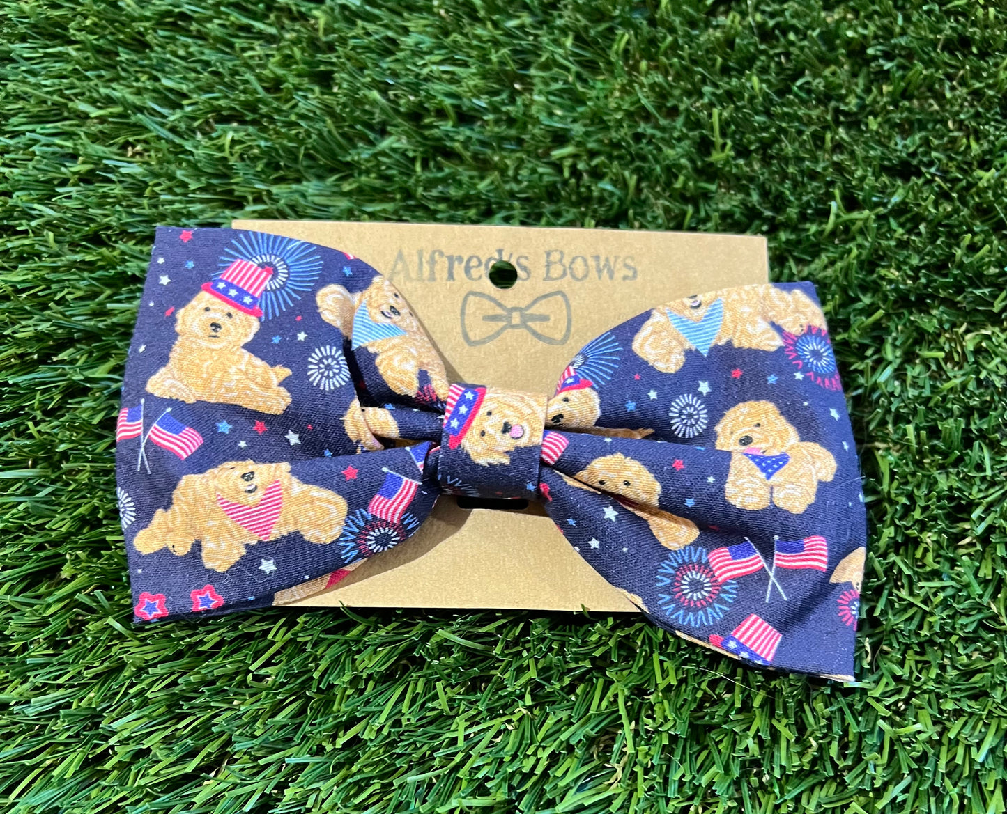 Alfred's Bows 4th of July Pups Large bow