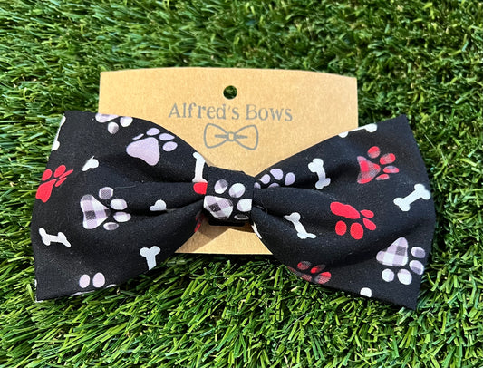 Alfred's Bows Black Bones & Paws Large bow