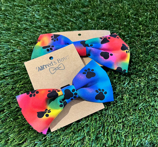 Alfred's Bows Tye Dye Paws Medium Bow