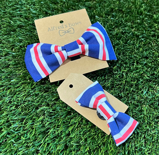 Alfred's Bows Red White Blue Stripes tiny bow