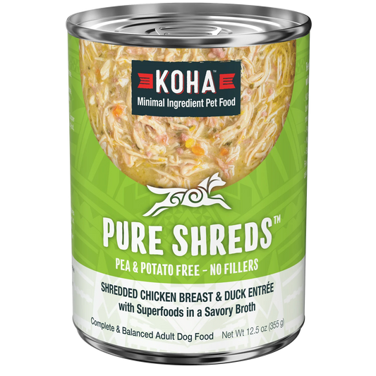 KOHA Pure Shreds Shredded Chicken Breast & Duck Entrée for Dogs