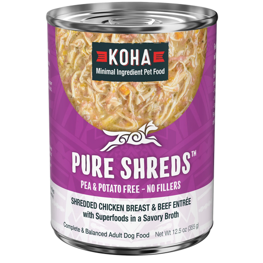 KOHA Pure Shreds Shredded Chicken Breast & Beef Entrée for Dogs