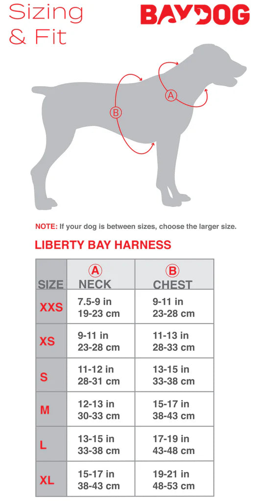 LIBERTY BAY DOG HARNESS (Sizes and Colors Can Be Special Ordered)