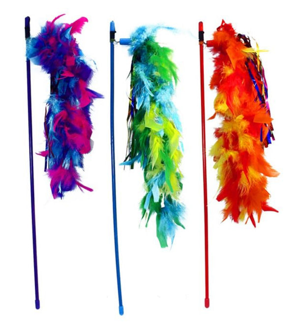 Cat Dangler with Feathers & Ribbon 20"