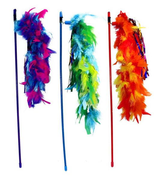 Cat Dangler with Feathers & Ribbon 20"