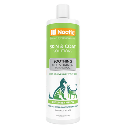 Soothing Aloe & Oatmeal Cucumber & Melon Dog & Cat Shampoo 16oz