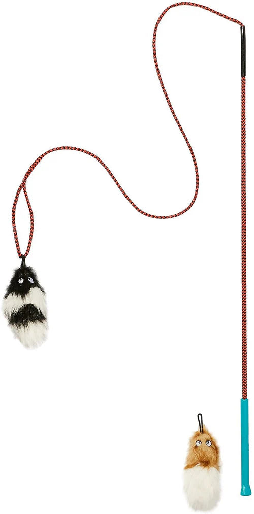 Outward Hound Tail Teaser Dog Wand with Black Tail Refill