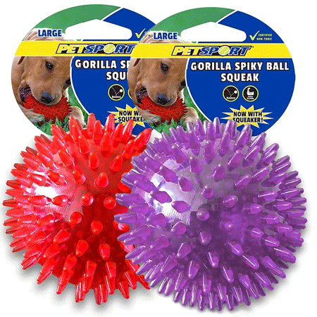 Gorilla Spiky Ball Squeak Lg 4"