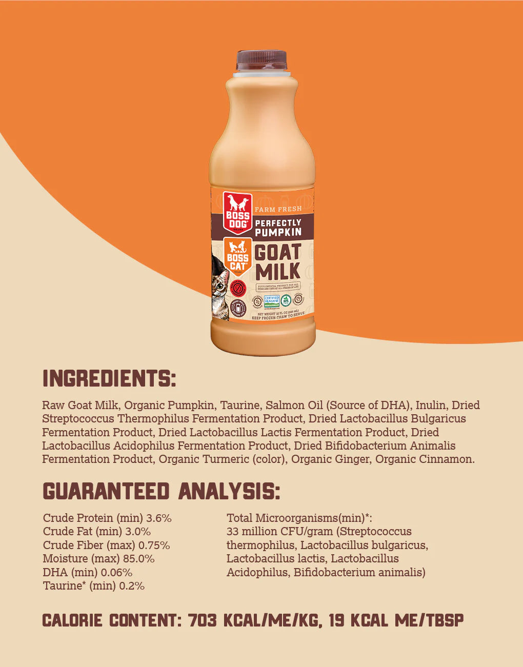 FROZEN RAW PUMPKIN GOAT MILK 32oz