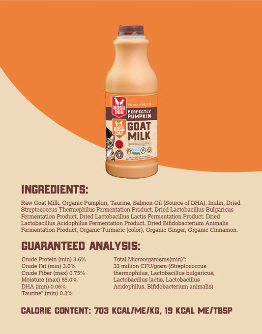 FROZEN RAW PUMPKIN GOAT MILK 32oz