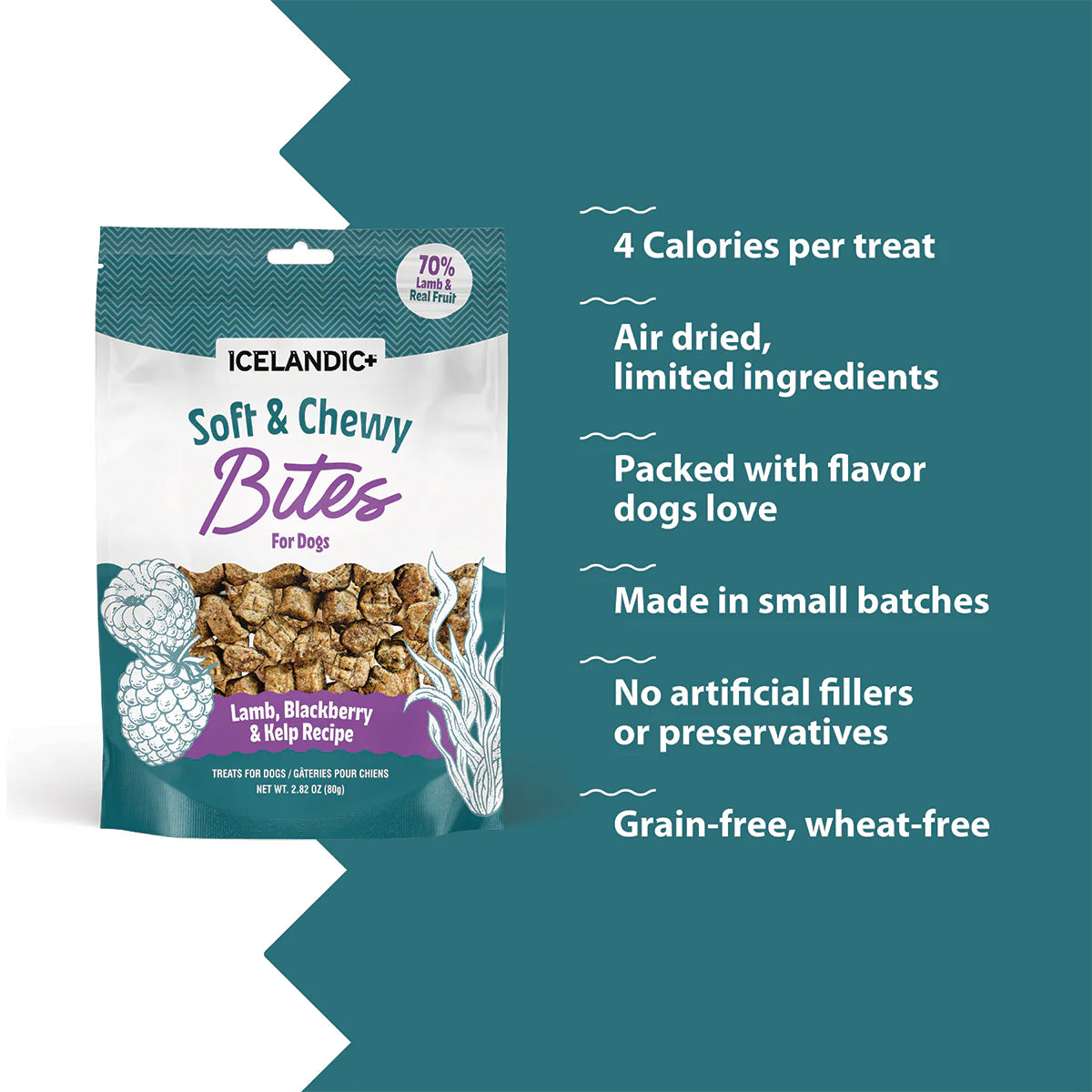 Lamb, Blackberry & Kelp Recipe Soft & Chewy Bites for Dogs