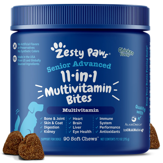 Zesty Paws SENIOR ADVANCED 11-in-1 Multivitamin Bites  90ct