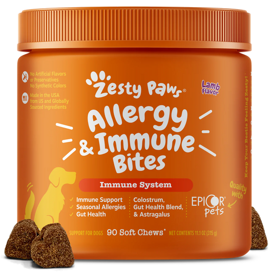 Zesty Paws Allergy & Immune Bites for Dogs 90ct Lamb