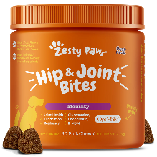 Zesty Paws Hip & Joint Mobility Bites for Dogs 90ct Duck