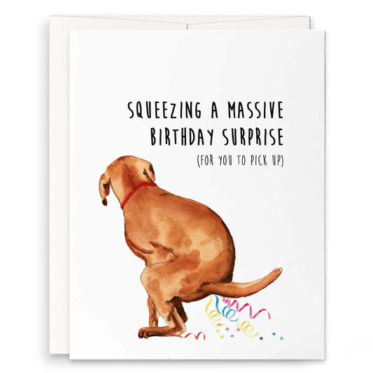 Naughty Dog Surprise Gift - Greeting Card