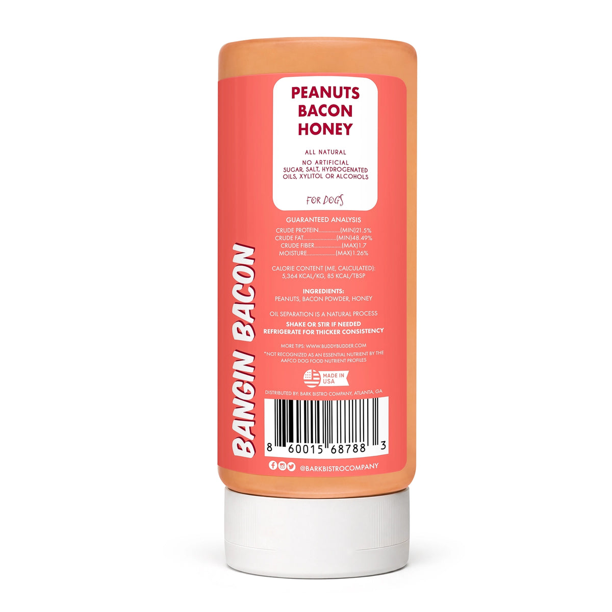 Bangin Bacon Buddy Budder-14oz Peanut Butter Squeeze Bottle