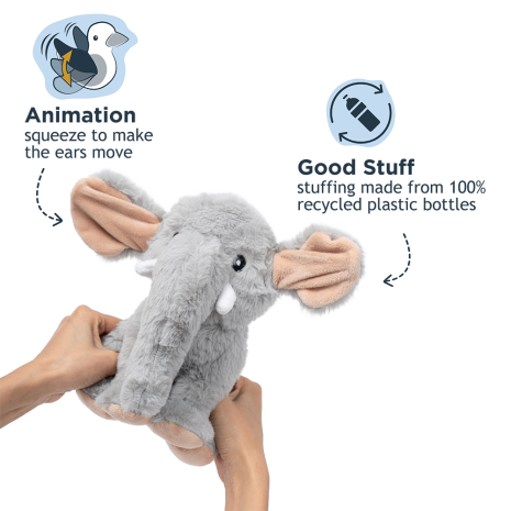 ANIMATED ELEPHANT 8" PLUSH DOG TOY