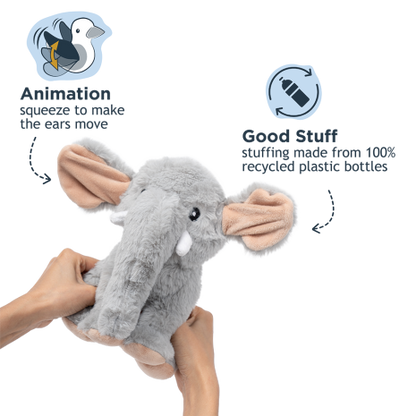 ANIMATED ELEPHANT 8" PLUSH DOG TOY