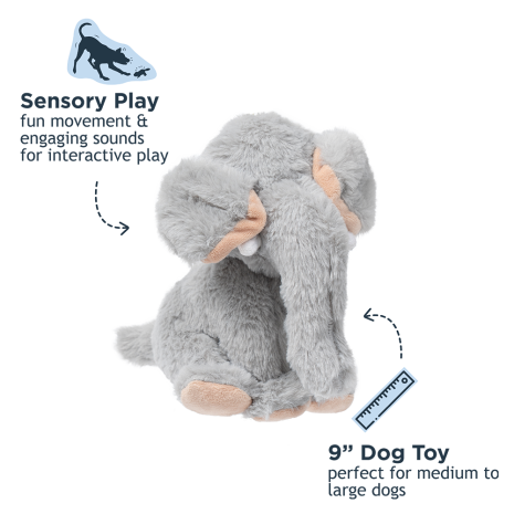 ANIMATED ELEPHANT 8" PLUSH DOG TOY