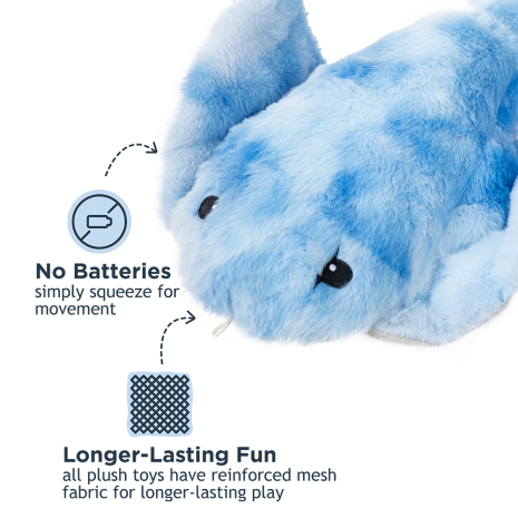 ANIMATED MANTA RAY 8" PLUSH DOG TOY