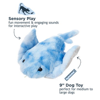 ANIMATED MANTA RAY 8" PLUSH DOG TOY