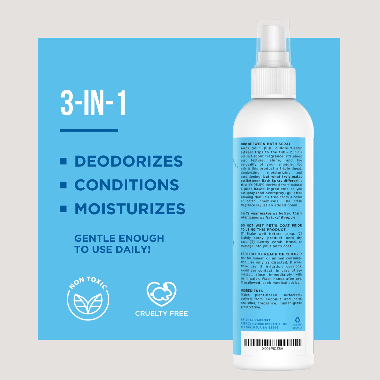 The Only Between Bath Spray Dogs Need - Amber & Sandalwood 3oz