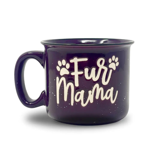 Fur Mama  Ceramic Camper Mug 15oz Plum