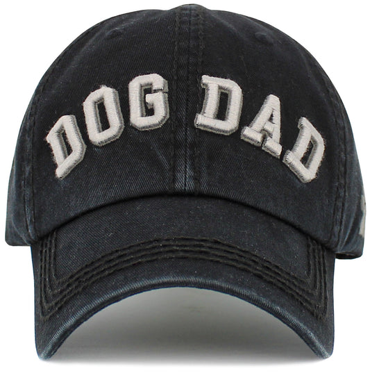 Dog Dad Washed Vintage Ballcap BLACK