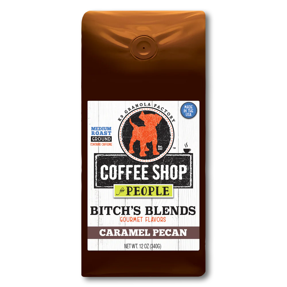 K9 GRANOLA FACTORY Coffee Shop - 12oz Gourmet Flavor Caramel Pecan Coffee for People