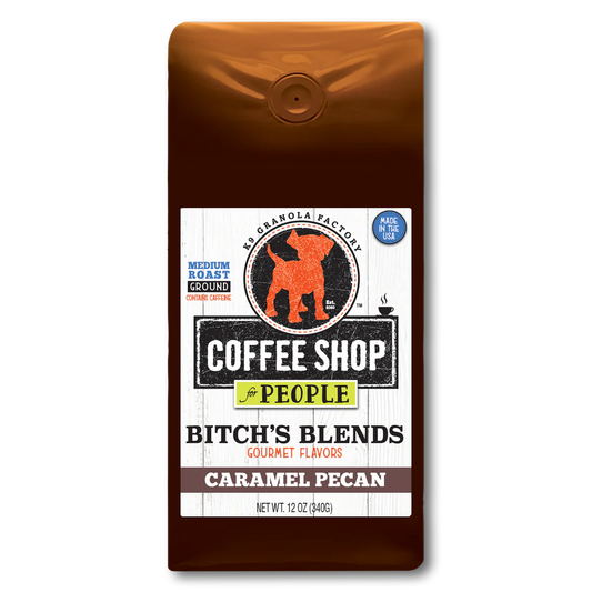 K9 GRANOLA FACTORY Coffee Shop - 12oz Gourmet Flavor Caramel Pecan Coffee for People