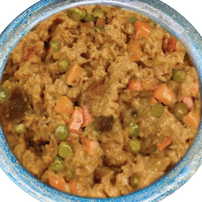 Chunky Chicken Casserole w carrots & peas – Hand Packed
