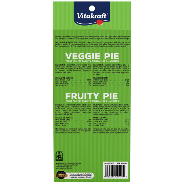 VEGGIE & FRUITY PIES RABBIT/GUINEA PIG/HAMSTER TRT 2 PIES 1.27OZ