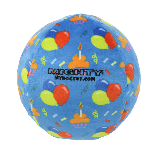 Mighty Ball-Celebration Squeaky Dog Toy, No Stuffing (LARGE)