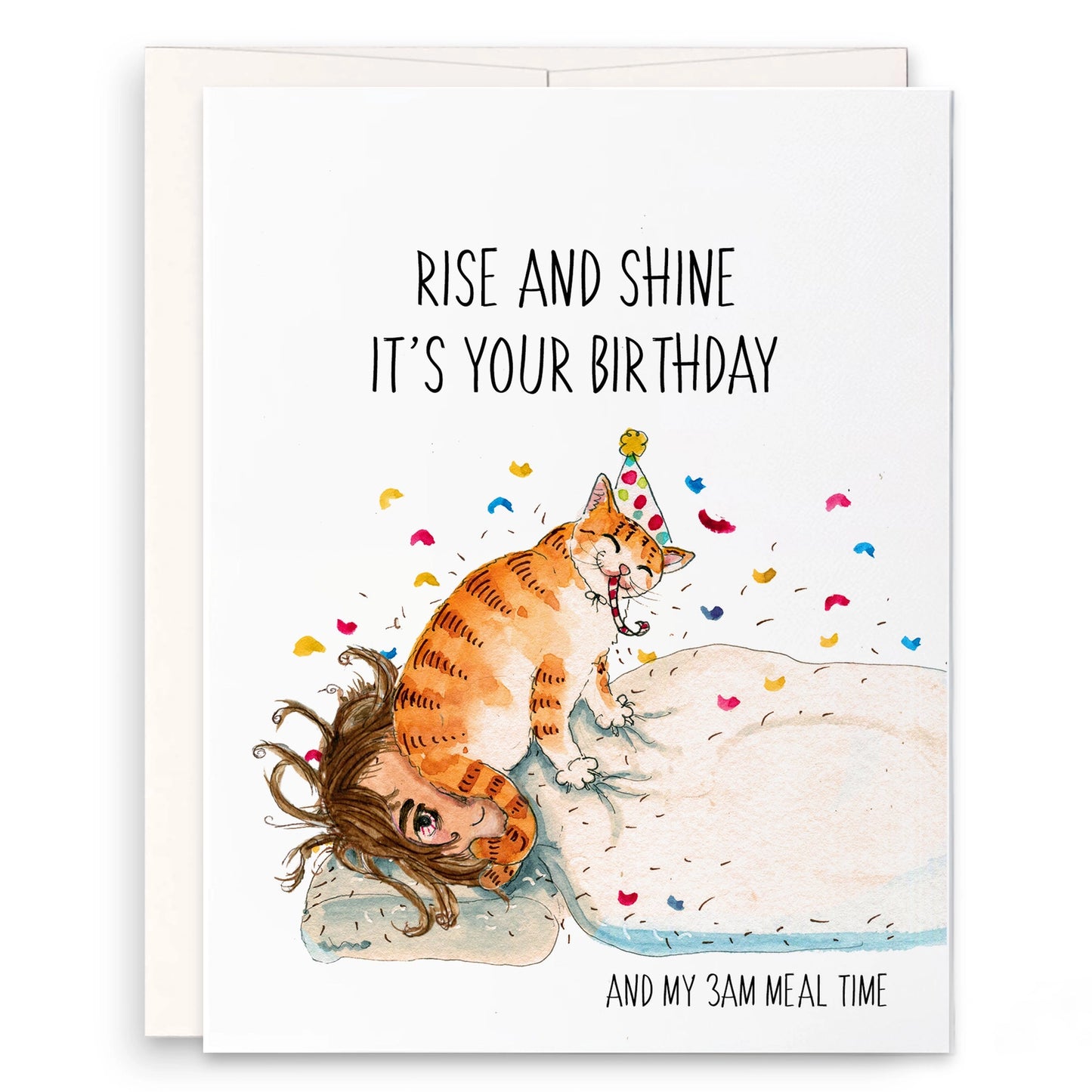 Rise and Shine Naughty Cat (MOM)- Greeting Card