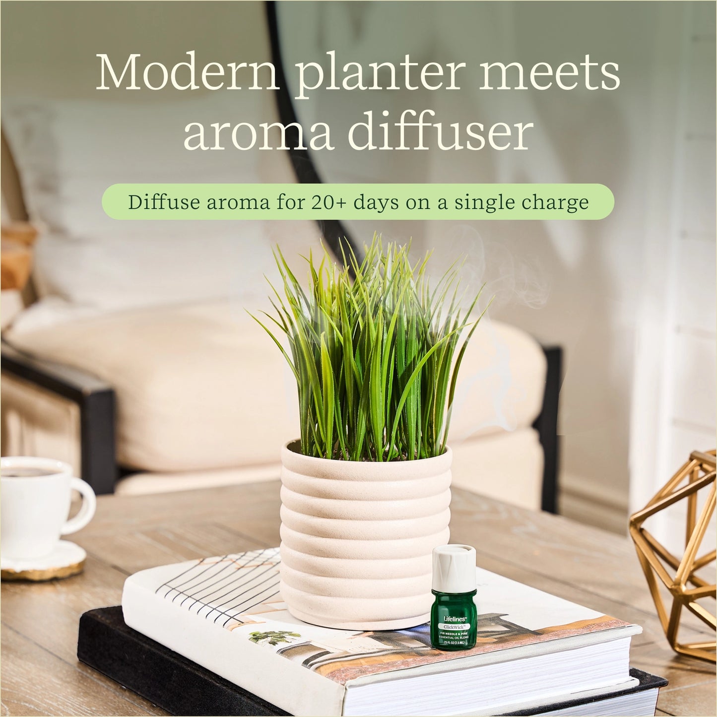 Plant Diffuser - Grass Plant - Bubble White