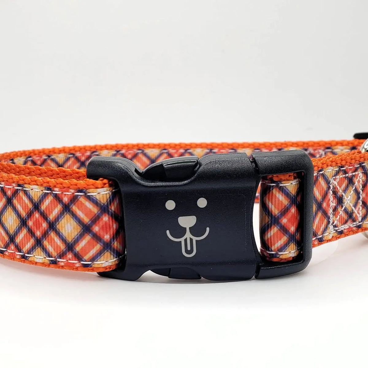 Orange Plaid Dog Collar 1"