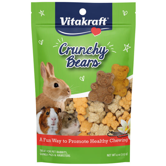 CRUNCHY BEARS RABBIT, GUINEA PIG & HAMSTER TREAT 4 OZ.