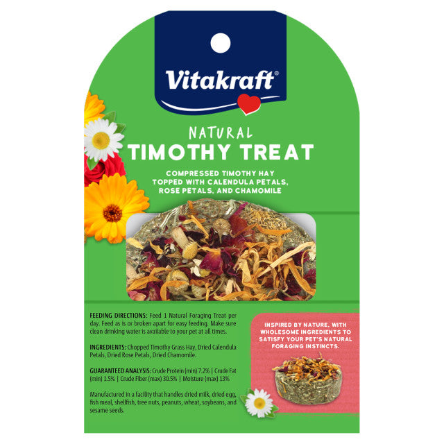 NATURAL TIMOTHY TREAT WITH FLOWERS FOR SMALL ANIMALS – 2/PACK