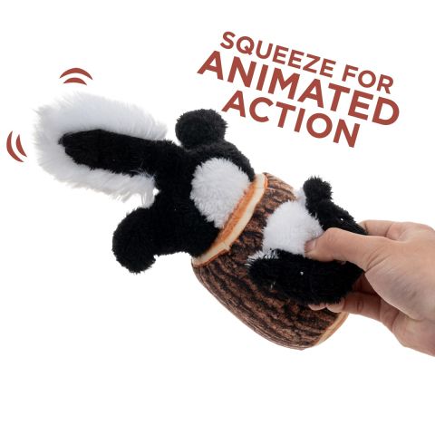 Skunk in Log Moving Plush