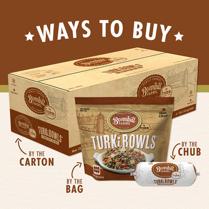 BONNIHILL FARMS TURKIBOWLS   FROZEN GENTLY COOKED (3pk of 16oz Chubs)
