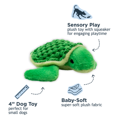 BABY TURTLE WITH SQUEAKER DOG TOY 4"