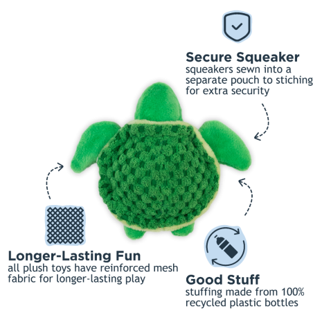 BABY TURTLE WITH SQUEAKER DOG TOY 4"