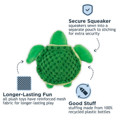 BABY TURTLE WITH SQUEAKER DOG TOY 4"