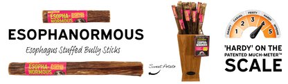 Etta Says! Esophanormous Dog Chew 5" (Grain Free Beef Bully & Sweet Potato Stuffed Esophagus)